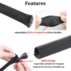 Cable Sleeves Cord Management Braided Wire Loom Protector Wiring Cable Cover DIY