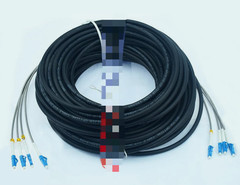 Field Outdoor LC-LC UPC 4 Strand 9/125Single Mode Fiber Patch Cord 150M &amk