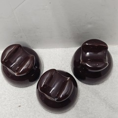 Set of 3 OB Ohio Brass Brown Ceramic Telephone Pole Insulator Caps