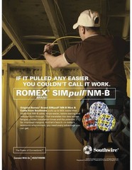 Southwire Romex Brand Simpull™ Solid Indoor 14/3 W/G NMB Cable 100ft coil