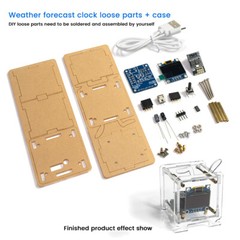 ESP8266 DIY Electronic Kit OLED Display Mini Clock+Case DIY Soldering Project
