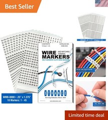 Wire Marker Book Numbered 1-45 for Cable Management, Vinyl-Coated, High-Tack …