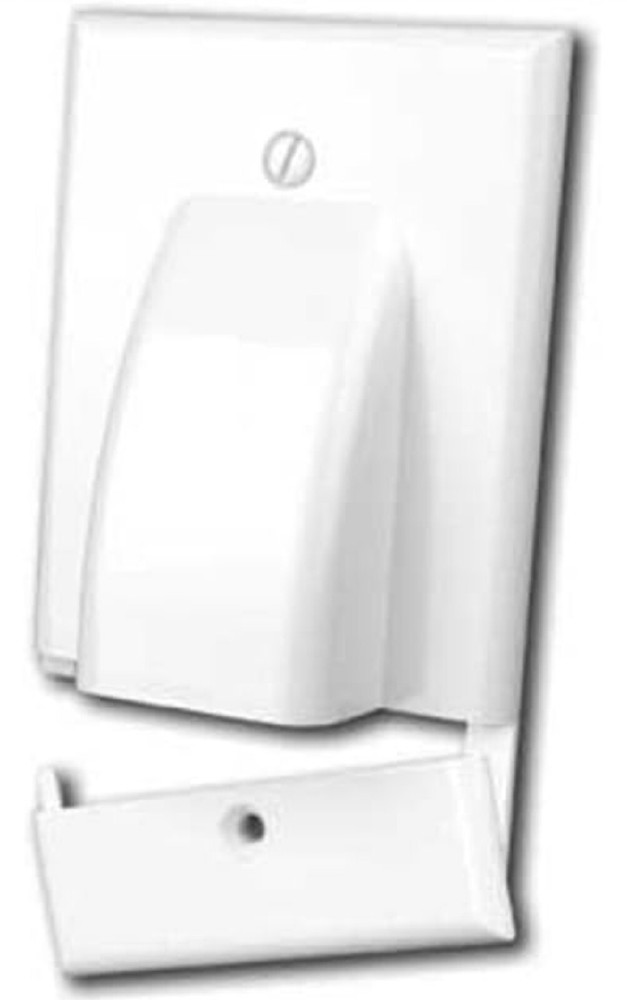 Monster Hinged Two Piece Gang Wall Plate Video White WALL TV CABLE MANAGEMENT