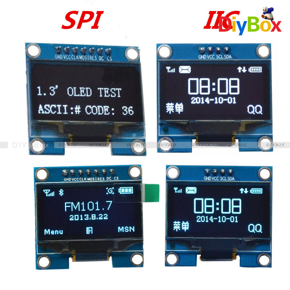 Blue/White 1.3″ IIC/SPI Serial 128X64 OLED LCD Display Screen Module for Arduino