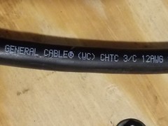 General 223910 12/3C CHTC Tray Cable TC XHHW-2 Conductors XL-CPE Jacket /25ft