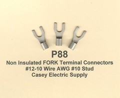 50 Non-Insulated FORK Spade Terminal Connectors #12-10 Gauge Wire AWG #10 Stud