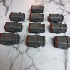 10x DT06-08SA-E008 Deutsch DT 8-Pin Plug Connector Kit Gray A-Key Shrink Boot