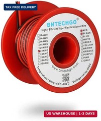 BNTECHGO 22 Gauge Flexible 2 Conductor Parallel Silicone Wire Spool Red Black Hi