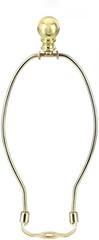 Polished Brass Lamp Harp Holder 8 Inch Set Finials Saddle Base Shade Bracket
