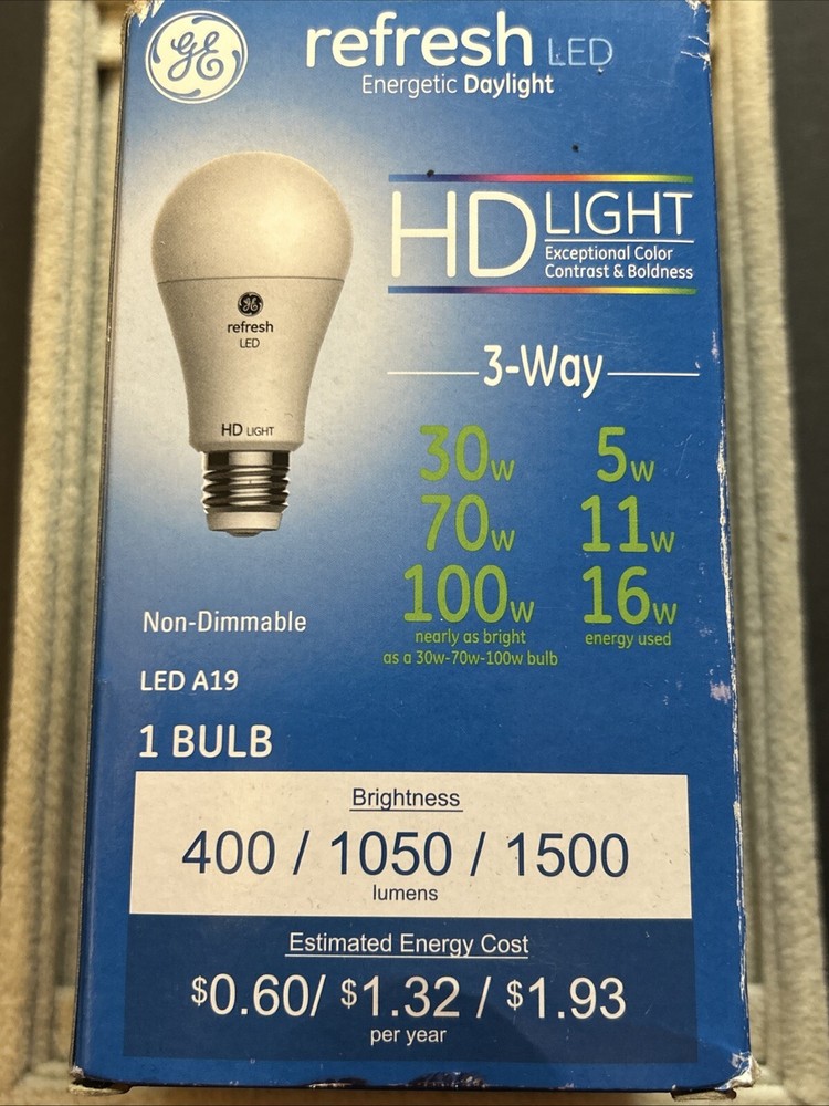 Refresh HD 3-Way LED Light Bulb, Daylight, 5/11/16-Watts 93127691
