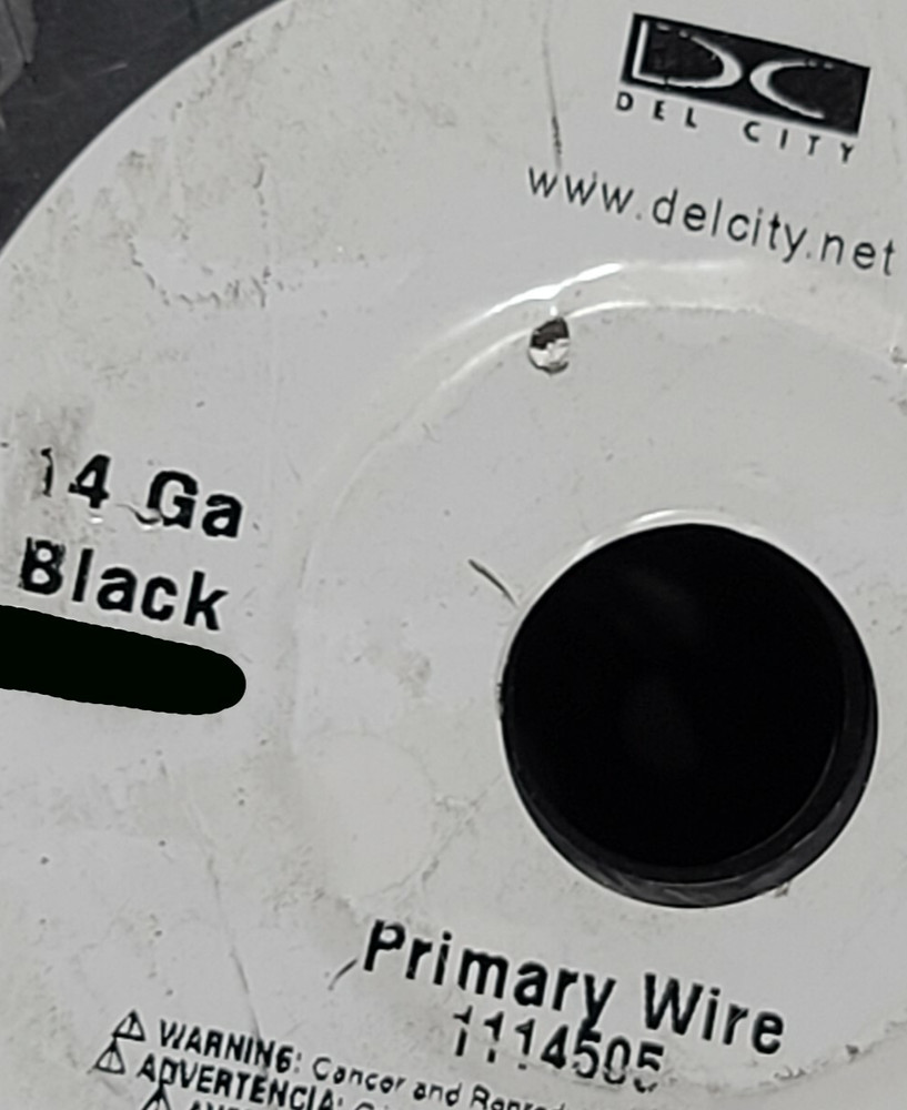 Del City #14awg GPT PVC Automotive/Marine Primary Lead Wire 60V/80C Black /100ft