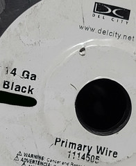 Del City #14awg GPT PVC Automotive/Marine Primary Lead Wire 60V/80C Black /100ft