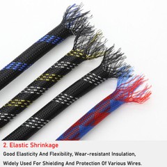 PET Nylon Braided Tube 3mm Bis 50mm Width Car Audio Cable Wire Sleeving Sheath