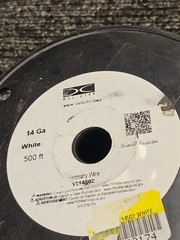 Del City Primary Wire 14 AWG, White, 500 FT, 60V DC, PVC, 1114502