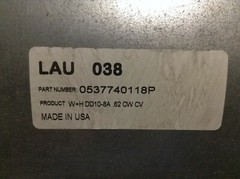 LAU 0537740118P 115 VAC Blower Squirrel Cage Unit W+H DD10-8A .62 CW CV (TSC)