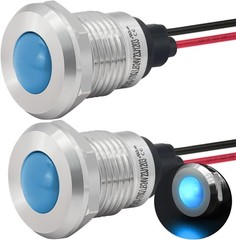 UL Listed Indicator Light 12mm LED Lamp 140mm Wire Pilot Lights Waterproof IP67