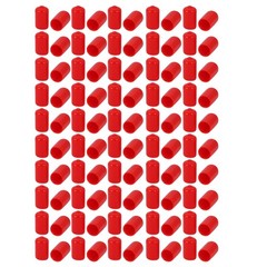 100 Pcs 10mm Inner Dia PVC Vinyl End Cap Bolt Screw Thread Protector Red