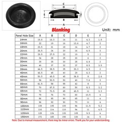 5-150mm Rubber Grommet Open / Closed Blind Cable Hole Blanking Wiring Grommets