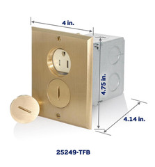 LEVITON BRASS FLOOR/WALL OUTLET 25249-TFB (BRAND NEW)