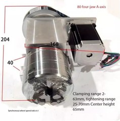 CNC Engraving Machine Rotary Table Fourth Axis 80/100 Chuck Tailstock Spindle