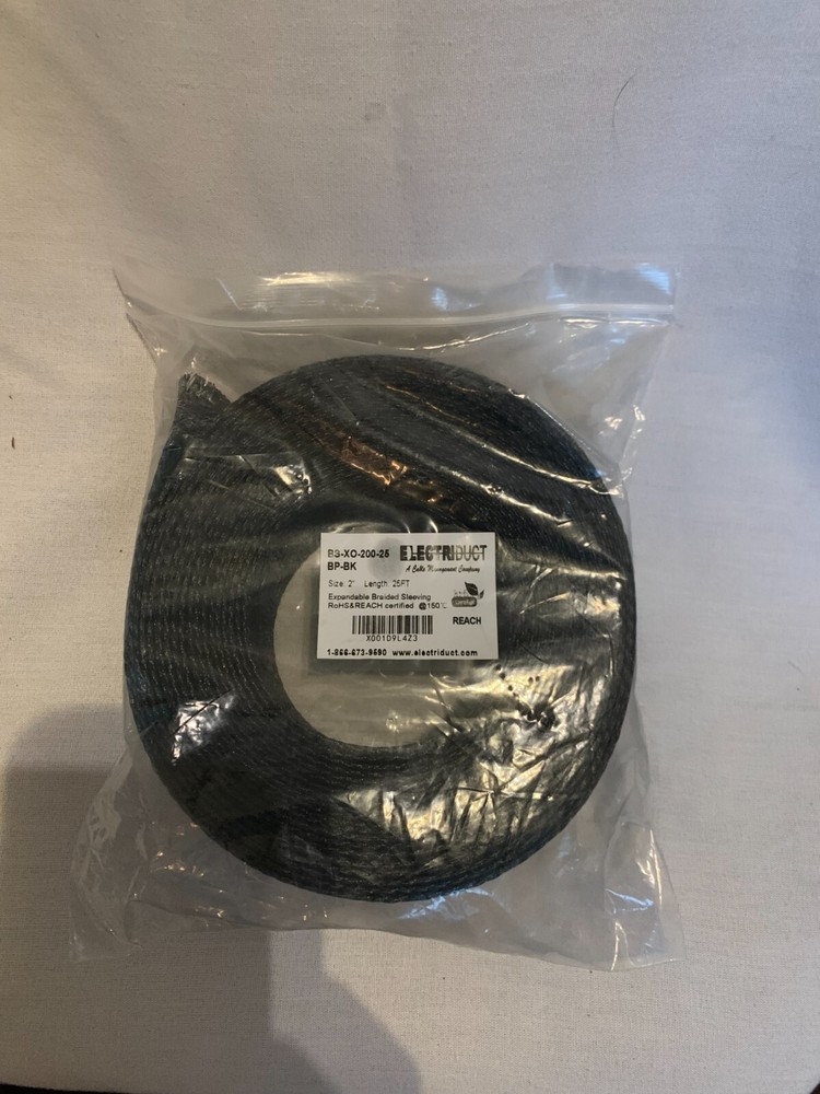 ELECTRIDUCT BS-XO-200-25 BP-BK Expandable Braided Sleeving- 2″ x 25ft