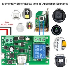 2/4PC Self-locking Sonoff WiFi Wireless Smart Switch Relay Module 7V-32V US