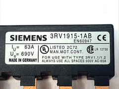 Siemens 3RV1915-1AB Busbar 3-Phase Modular Spacing 45mm for 2 Switches LOT OF 2