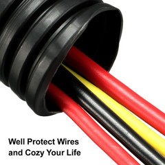 3.8 M 20×25 mm PP Flexible Corrugated Conduit Tube for Garden,Office Black