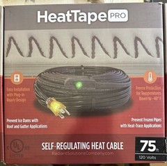 Radiant Solutions Heat Tape Pro 120V 75ft Roof and Gutter Ice Dam Prevention NEW
