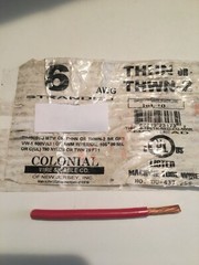 Colonial THHN 6 AWG 25 ft RED New PVC stranded copper wire