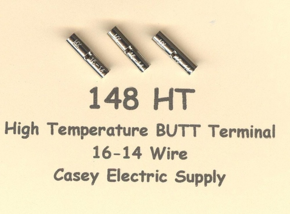 100 High Temperature BUTT Terminal Connectors #16-14 Wire Gauge AWG 900°F MOLEX