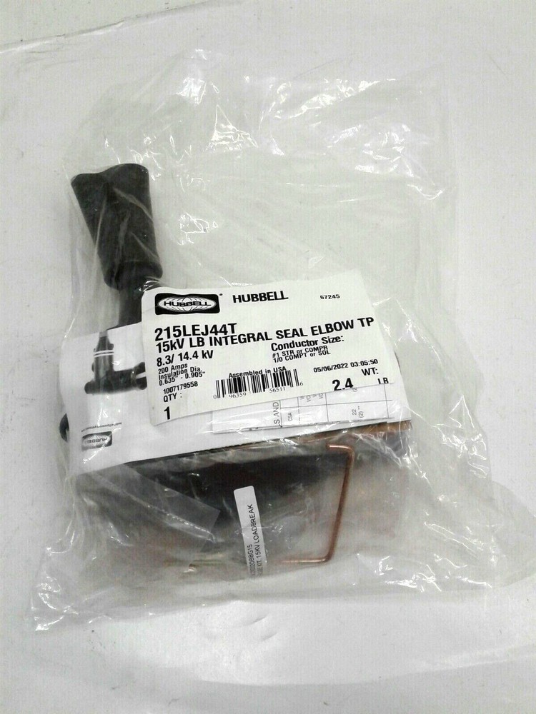 Hubbell 215LEJ44T 15kV LB Integral Seal Elbow TP 200A .635″-.905″ #1 STR or COM
