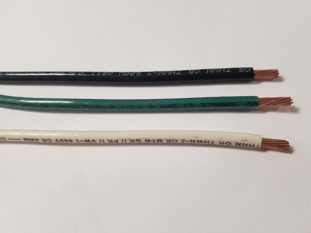 40′ EA THHN THWN 8 AWG GAUGE BLACK+ WHITE AND GREEN