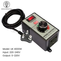 4000W Electronic Voltage Regulator Stepless AC Motor Speed Controller 110V/220V