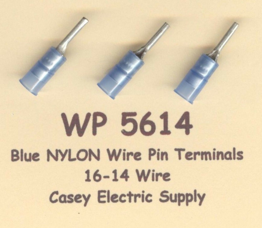 25 Blue NYLON Insulated WIRE PIN Terminal Connectors #16-14 Wire Gauge AWG MOLEX