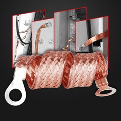 100x Copper Clad Aluminium Flat Braid Ground Lead Strap Cable Wire Kit 200/300mm