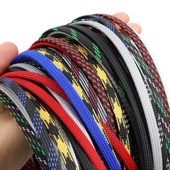 PET Nylon Braided Sleeve Tube 3-80mm Width Car Audio Cable Wire Sleeving Sheath