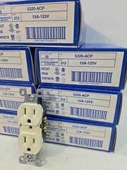 Lot of 69 – Leviton 5320-ACP 15A-125V AC Receptacles Almond Color