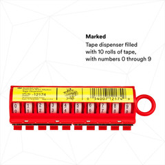 3M Scotchcode Wire Marker Tape Dispenser W/ Tape STD-0-9, Includes 1 Each of 0-9