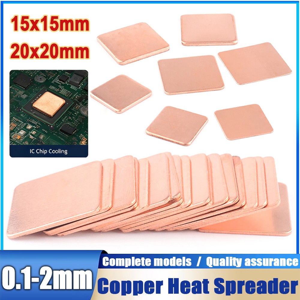 Copper Shim 15x15mm 20x20mm Heatsink Thermal Pad GPU CPU Laptop – 0.1mm to 2.0mm