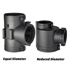 Corrugated Pipe Snap Tee Connector Fitting Nylon For Corrugated Cable Tubing New