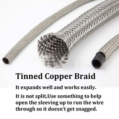 Tinned Copper Braid Metal Cable Sleeve EMI RFI ESD Shielding Mesh 19&50Feet Lot