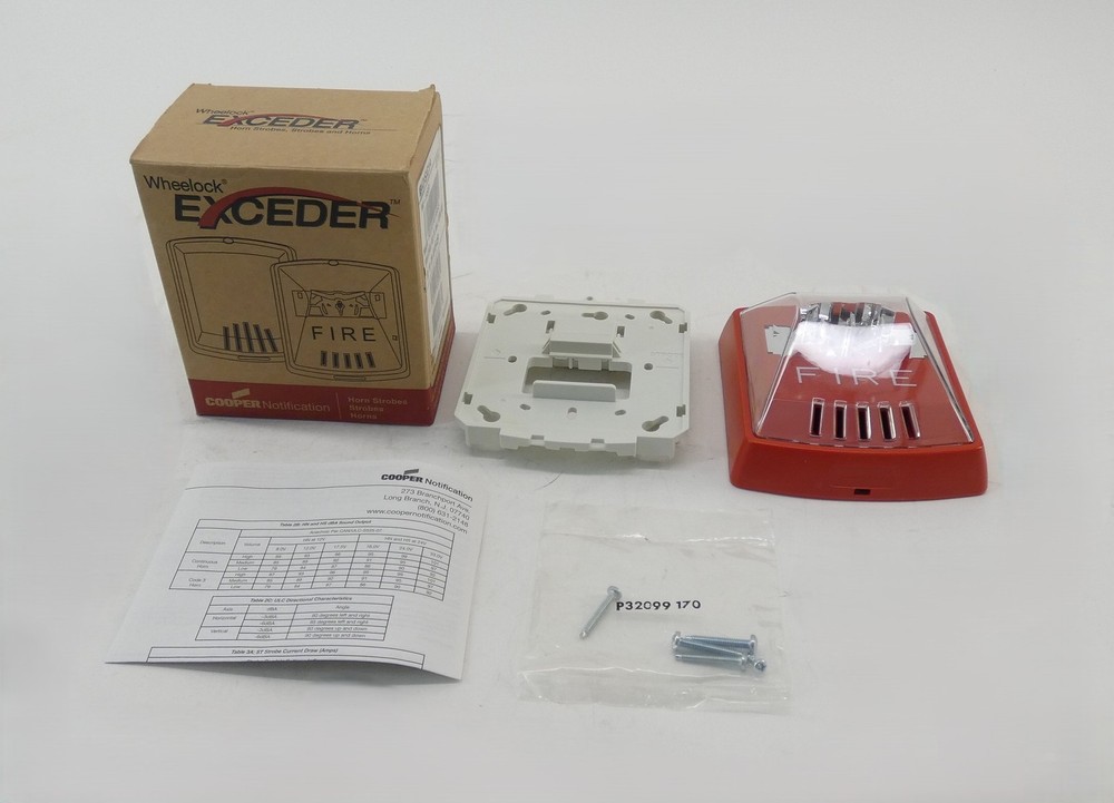 Cooper HSR 114468 Wheelock Exceder Fire Alarm Strobe Wall Mount 12/24VDC – NE…