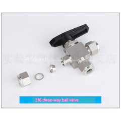 3 Way Ball Valve Stainless Steel 316 OD Compression 6mm, 8mm, 10mm, 12mm,1/8′