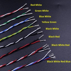 10METERS PTFE Wire AFS200 2pins 26/24/22AWG FEP Twisted Pair Tinned Copper