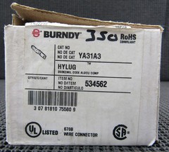 BURNDY YA31A3 350MCM 2-HOLE ALUMINUM LUG TERMINAL – NEW NO BOX