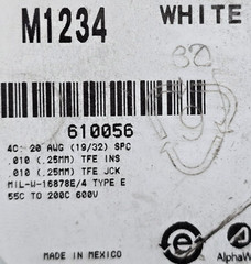 Alpha M1234 20/4C M16878/4 Silver Coated Shielded PTFE Tape Aerospace Cable /1ft