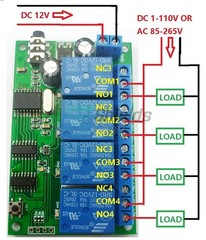 AD22B04 12V 4CH MT8870 DTMF Tone Signal Decoder Relay Phone Remote Control PLC
