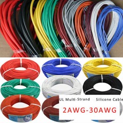 30awg-2awg Chose Colors UL Strand Silicone Soft Cable 600V 200℃ 0.08mm RC Wire