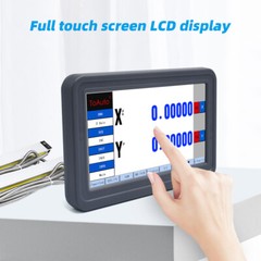 2 Axis DRO Digital Readout LCD Touch Screen+2PCS Linear Glass Scale Kit Mill CNC